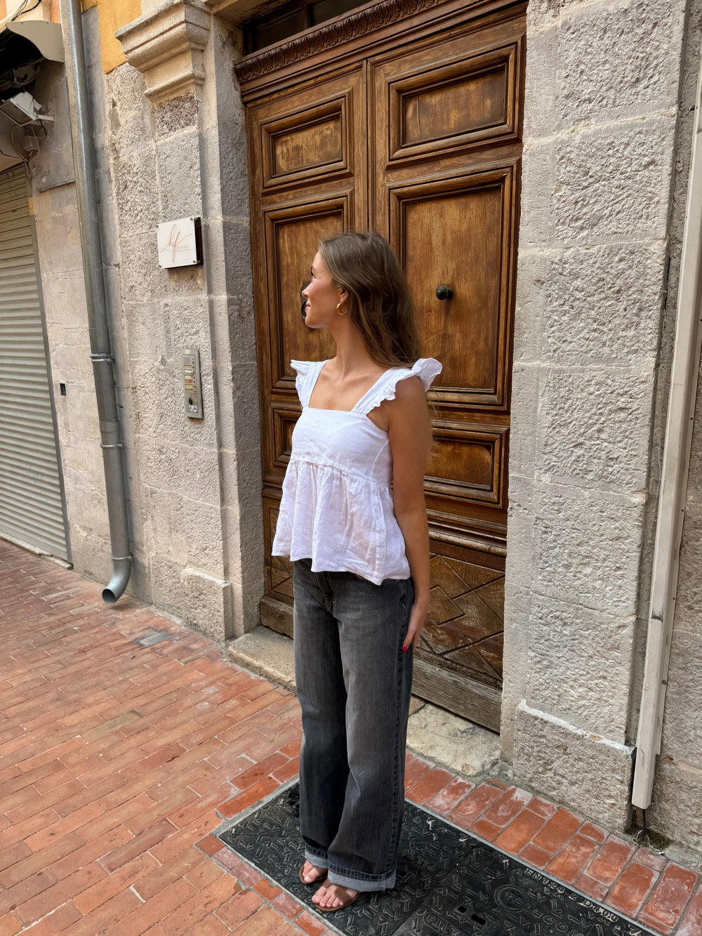 Merly linen top - White