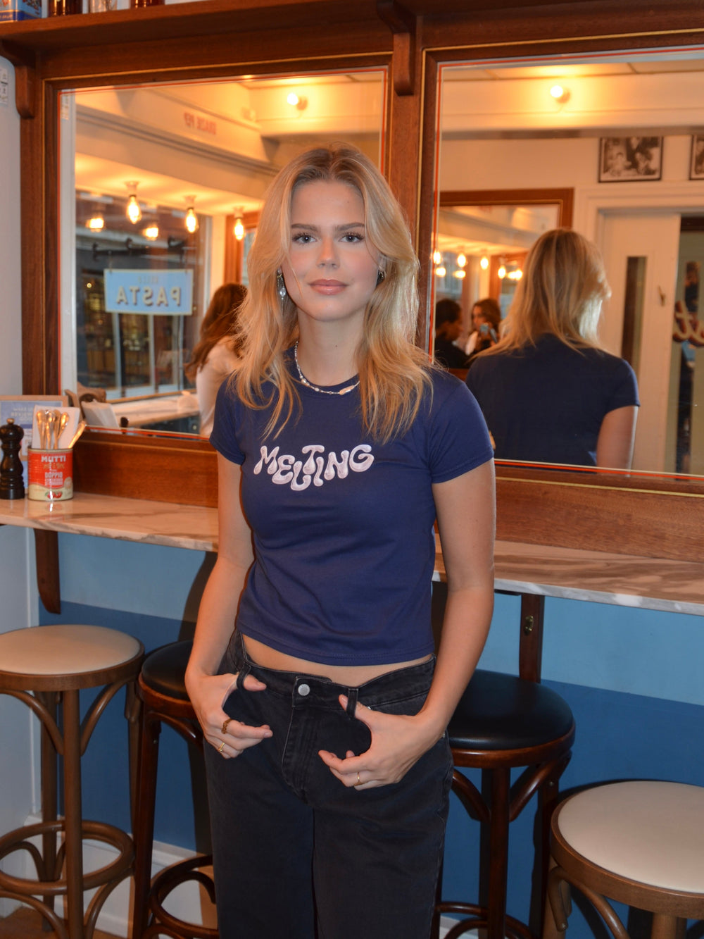 "Melting" baby tee - Navy
