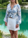 Agathe blouse - White/blue