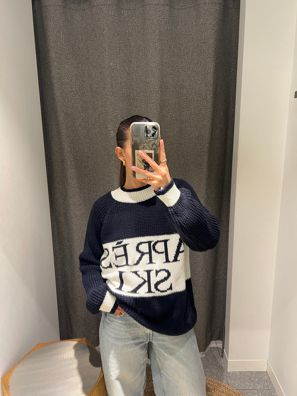 Aprés ski knit - Navy/white