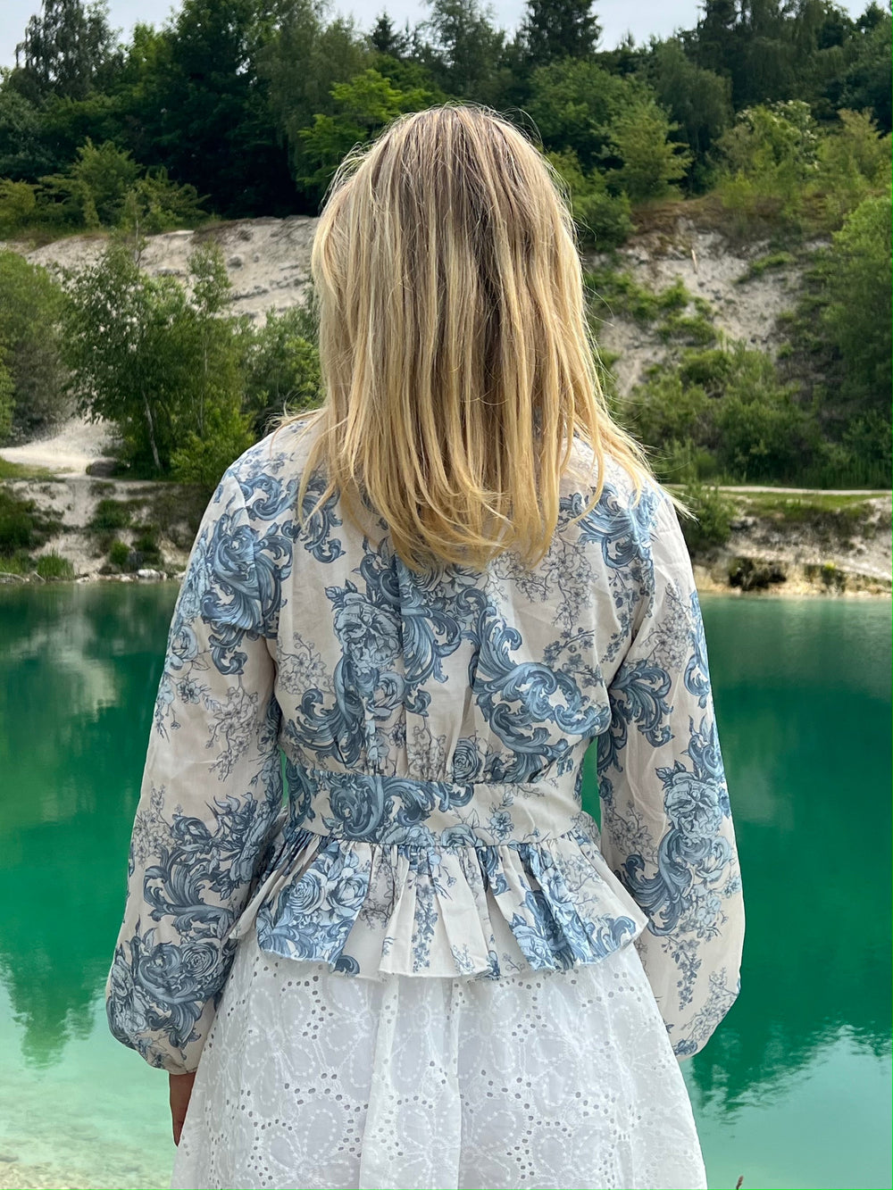 Agathe blouse - White/blue