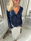 Denisi satin blouse - Navy
