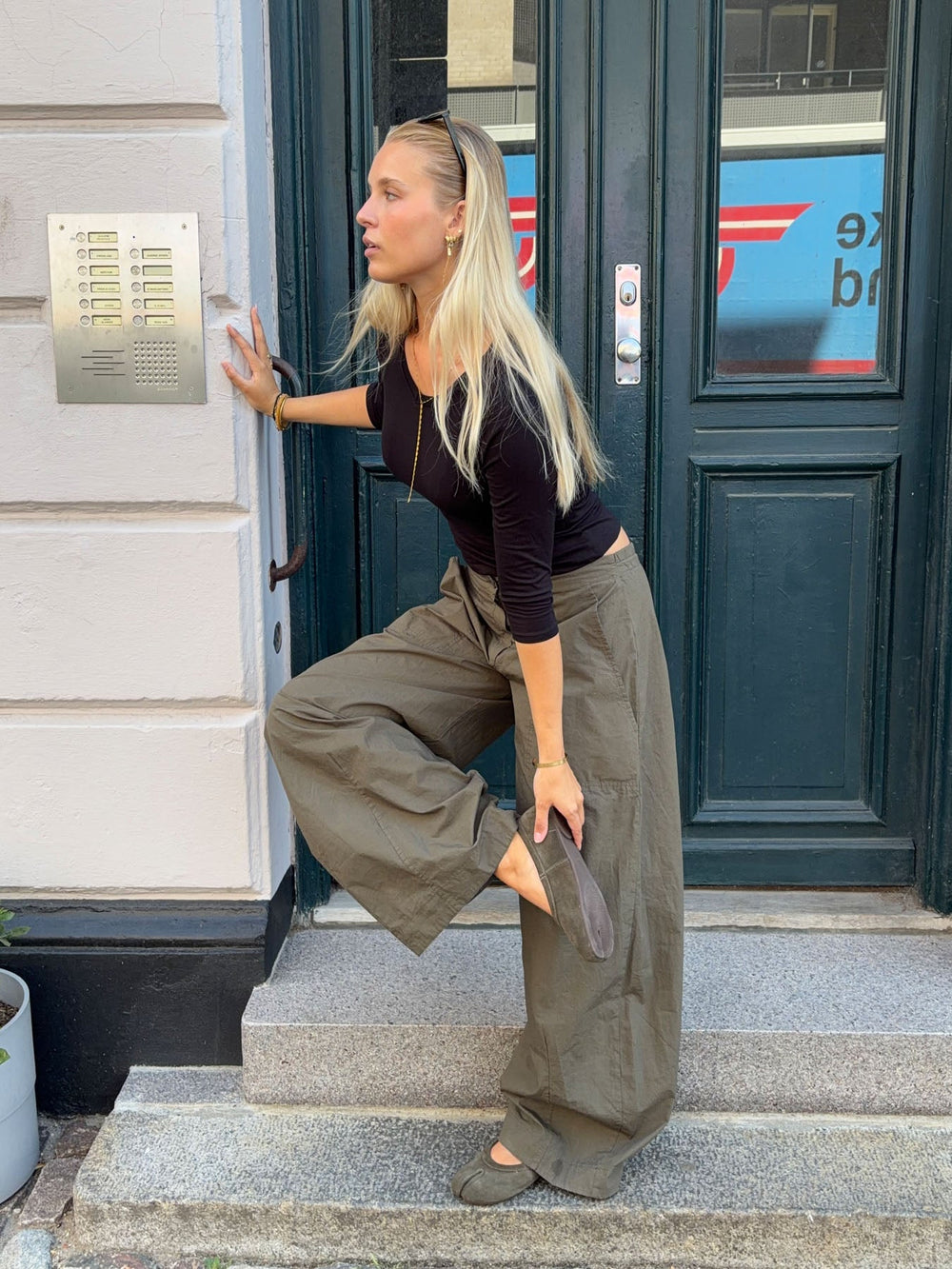 Tonia split toe ballerina - Khaki