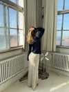 Denisi satin blouse - Navy