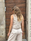 Gianni vest with stripes - Beige