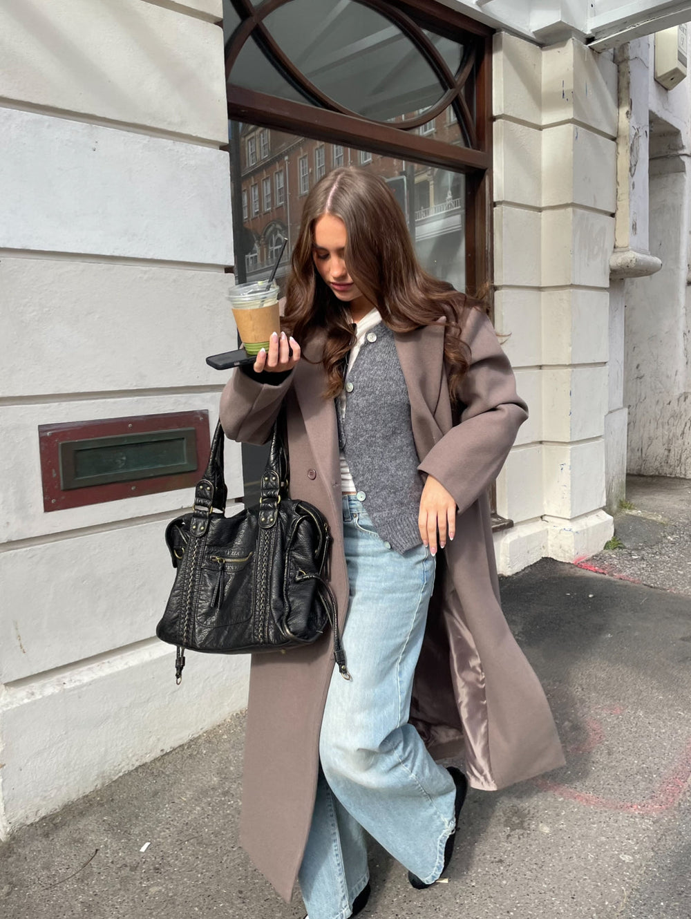 Alva oversized coat - Taupe