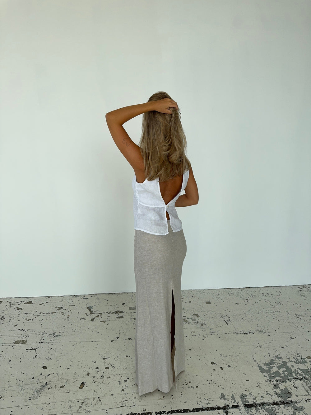 Lucy maxi linen skirt - Beige
