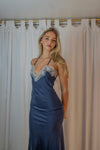 Tena dress with lace details - Navy/white