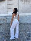Herringbone pants - Beige/white