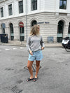 Andrea shorts with stripes - Green/white