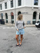 Andrea shorts with stripes - Green/white
