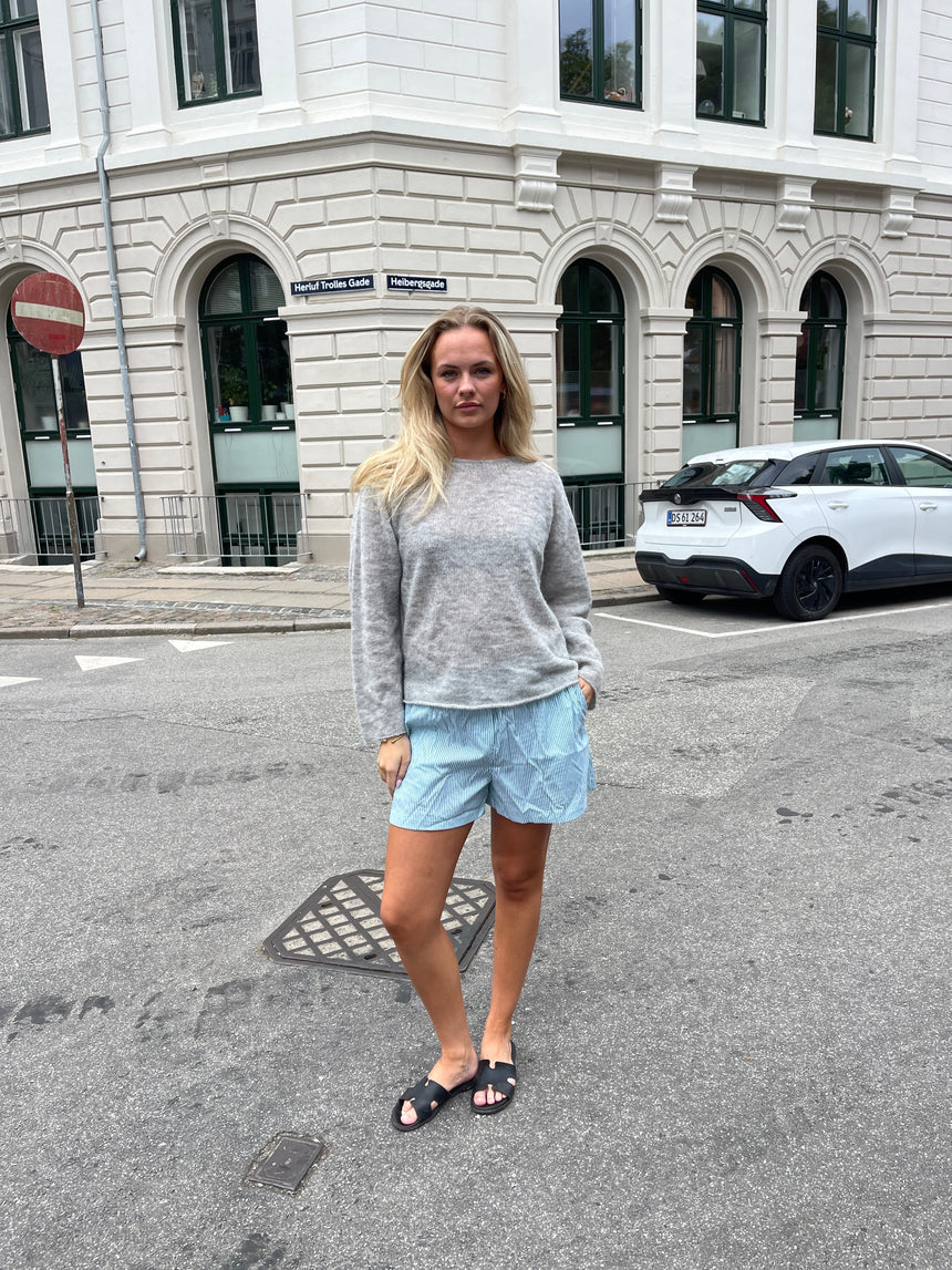 Andrea shorts with stripes - Green/white