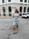 Andrea shorts with stripes - Green/white