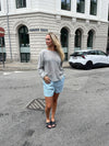 Andrea shorts with stripes - Green/white