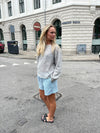 Andrea shorts with stripes - Green/white