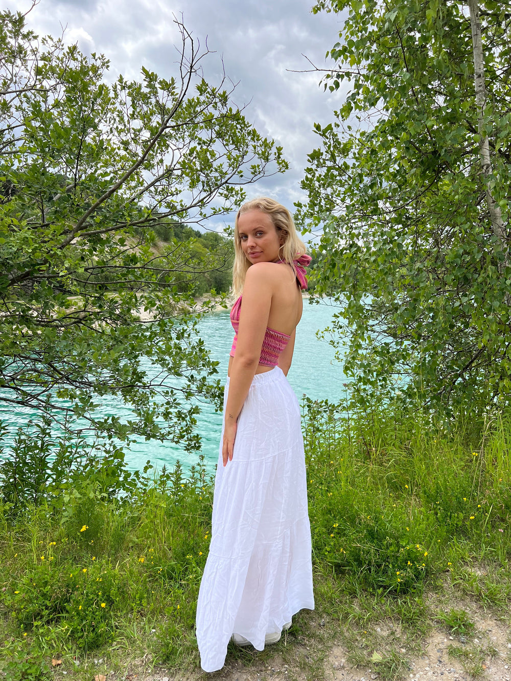 Kiera long skirt - White