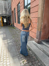 Alaia low-waisted jeans with lightning detail - Light denim