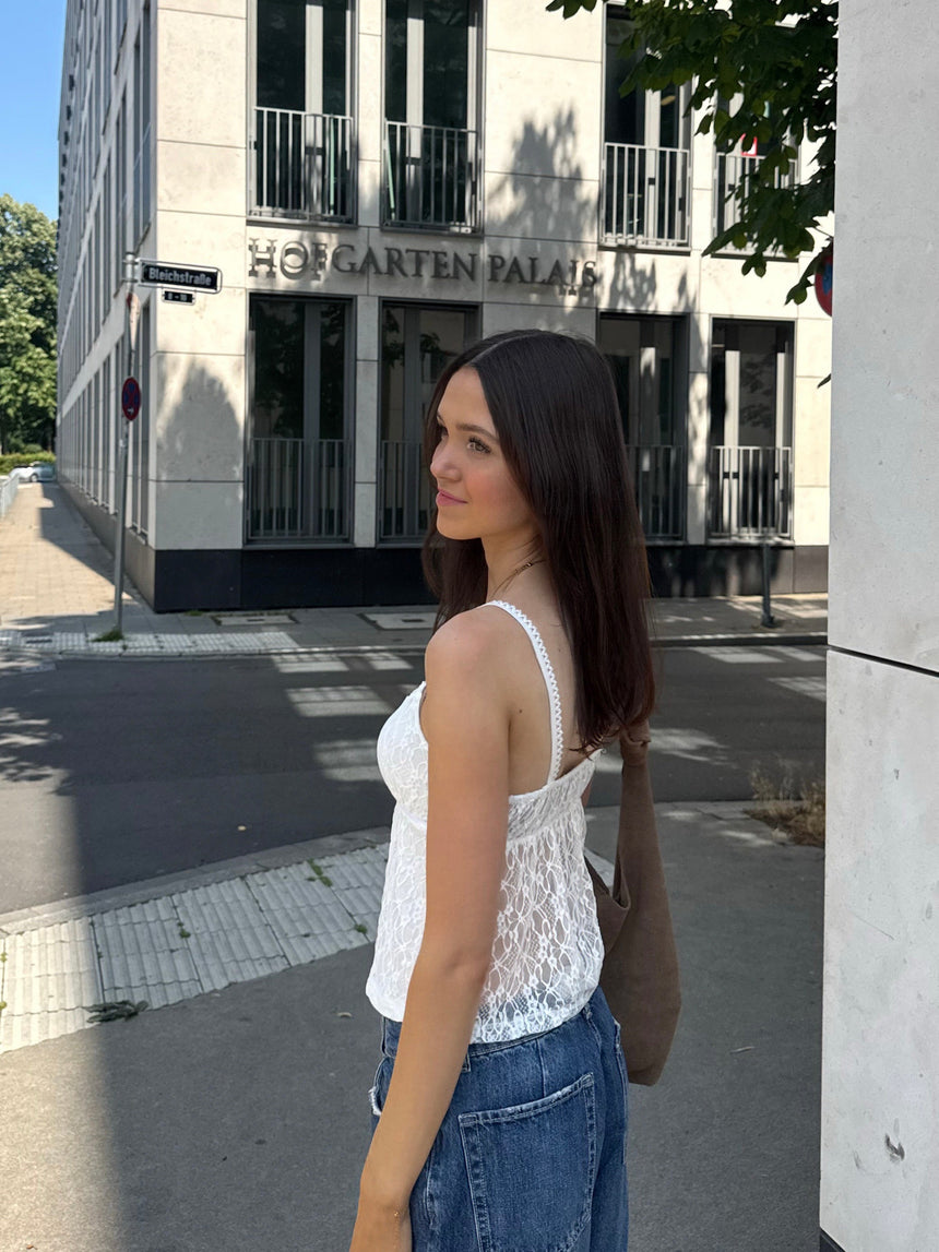Bente lace top - White