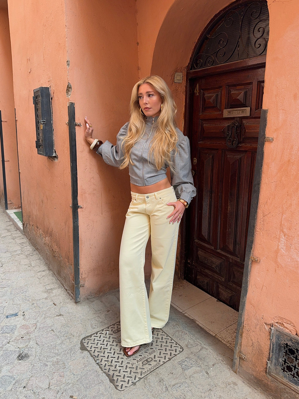 Audrena low waisted jeans - Yellow