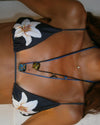 Sade bikini with flowers – Black