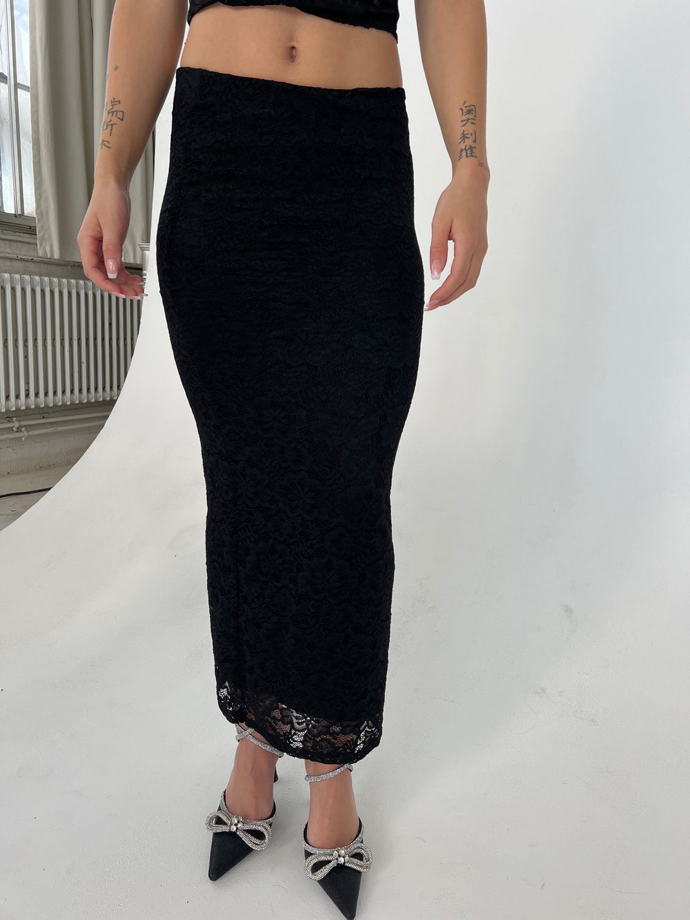 Claudie lace skirt - Black