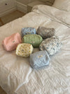 Honey large toiletry bag - Mint green in embroidery