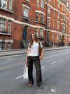 Avelina pants with tie belt - Brown