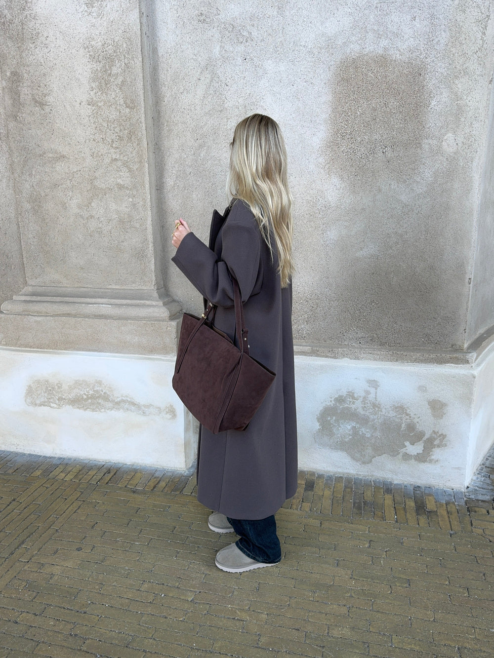 Tolouse suede bag - Dark brown