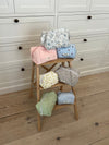 Honey large toiletry bag - White/blue with ruffles
