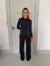 Zola hooded blouse - Black/green