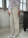 Milana linen pants - beige/white stripes