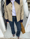 Noami trenchcoat with collar - Beige/navy