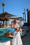 Oliviana bandeau bikini with pattern – Blue/white