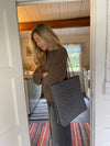 Rhodes tote bag - navy/green
