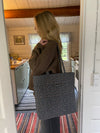Rhodes tote bag - navy/green