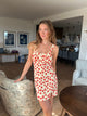 Elvalina dress with flowers - Yellow/Red