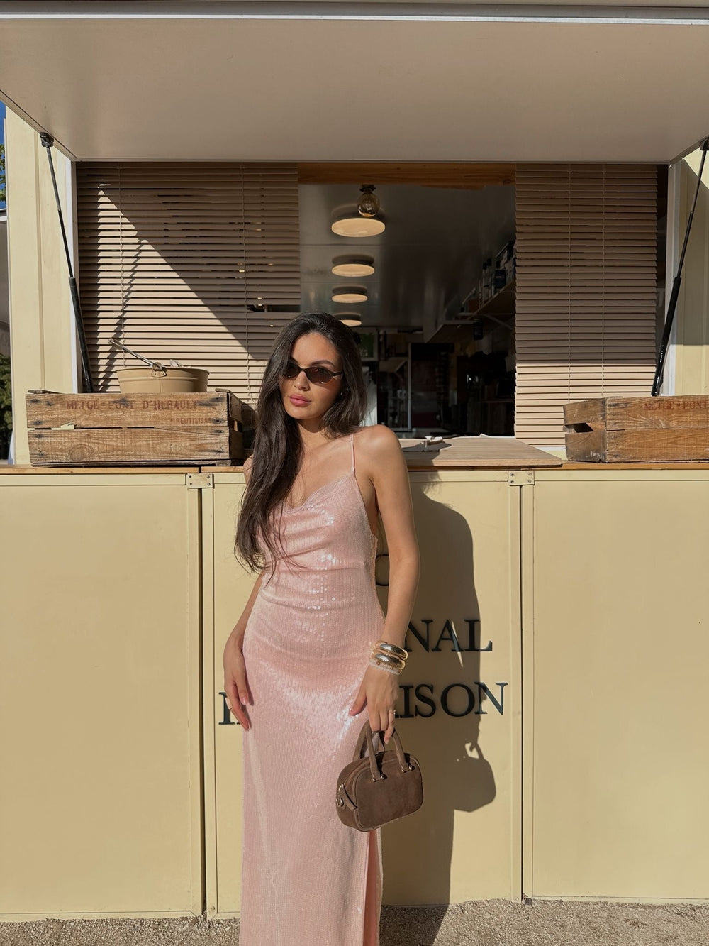 Jullie dress with sequins - Pink