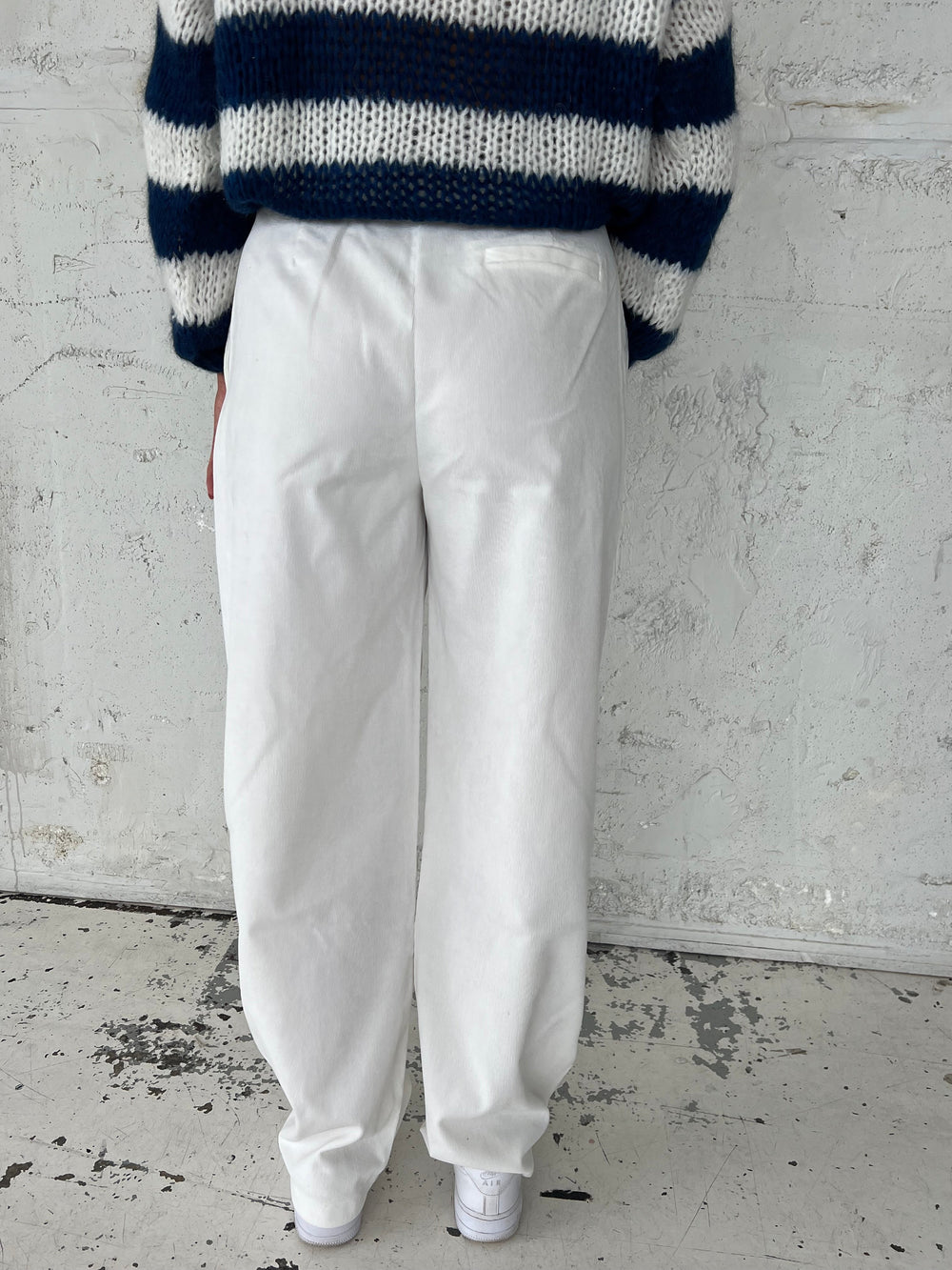 Lisette oversized suit pants in corduroy - Off-white