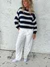 Lisette oversized suit pants in corduroy - Off-white