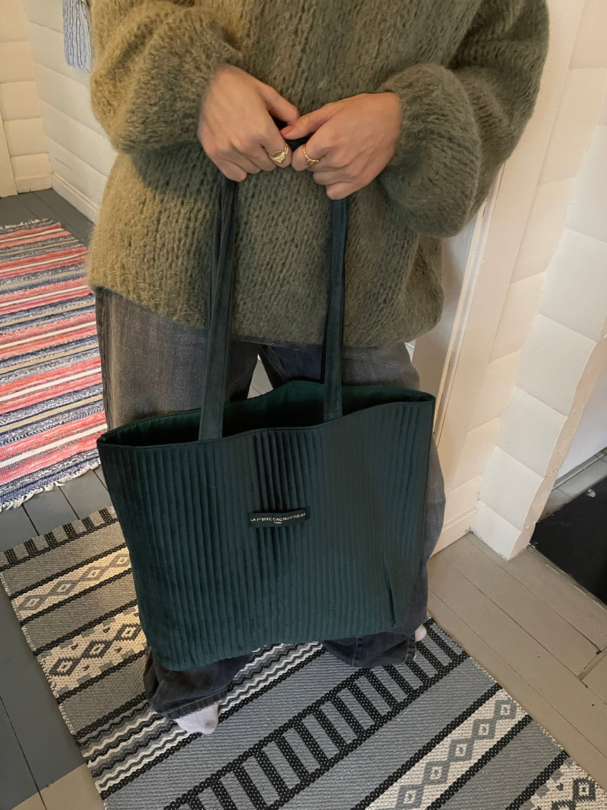 Zakynthos velvet bag - dark green