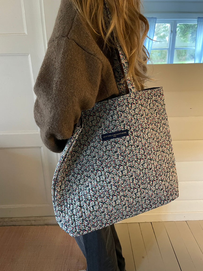 Rhodes tote bag - green/white/red