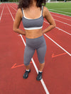 Layered sport bra - Stormy grey/cloud