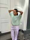 Olivia short-sleeved mohair cardigan - Mint green