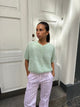 Olivia short-sleeved mohair cardigan - Mint green