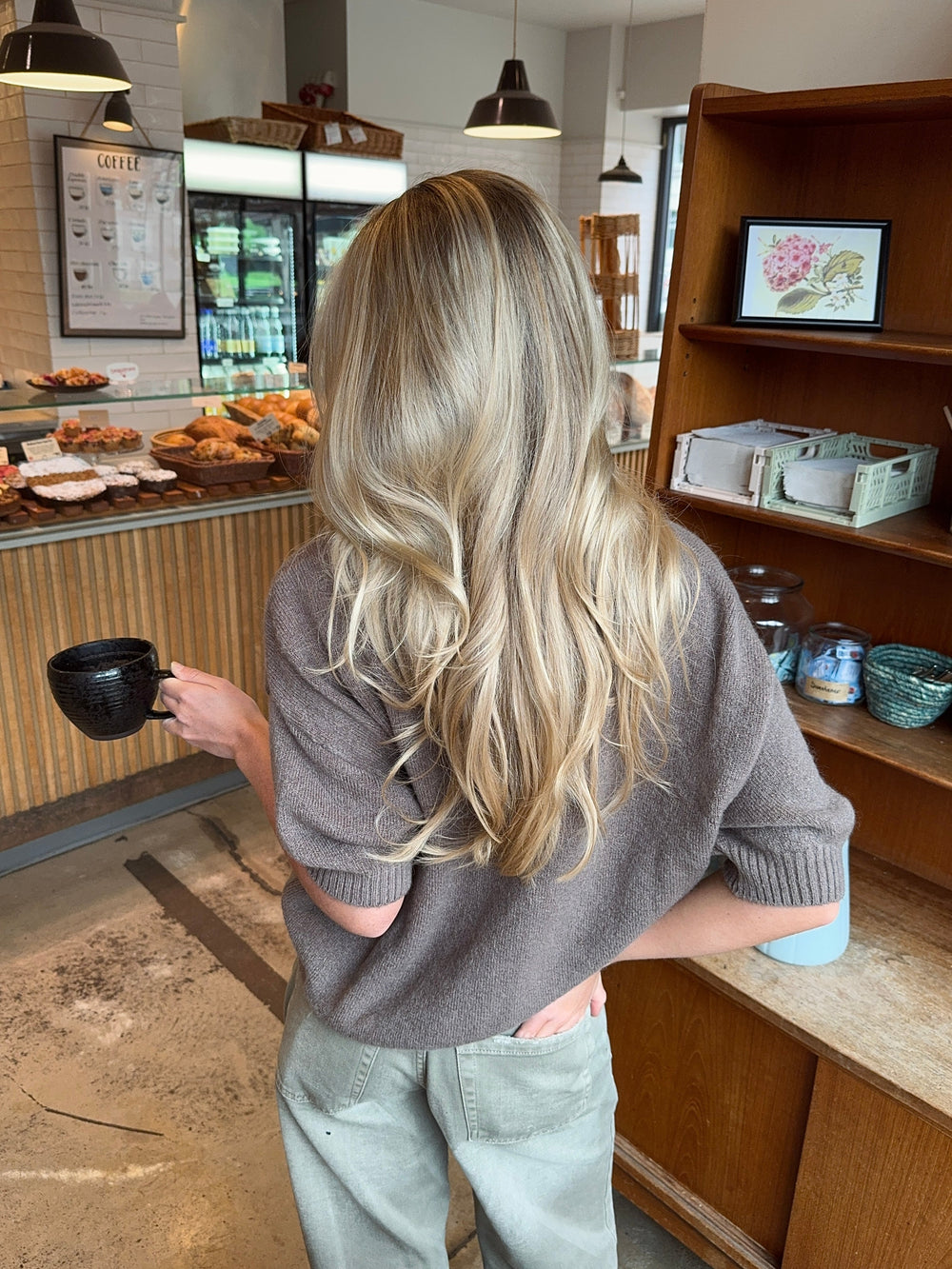 Sakura short-sleeve cardigan - Brown