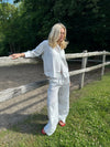 Alina shirt with black stripes - White