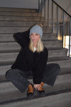 Cable knit beanie - Grey