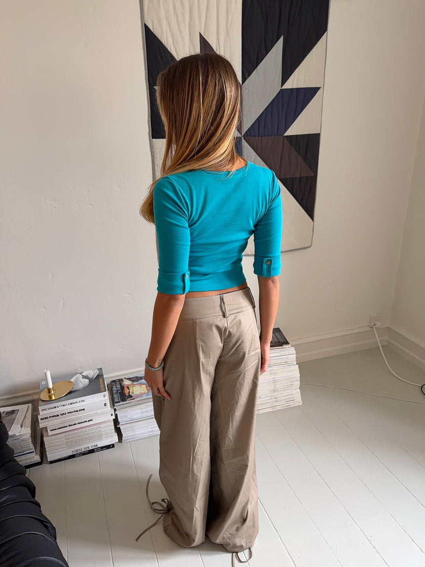 Velia 3/3 sleeve blouse with details - Blue