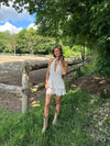 Fannie dress with flowers - White