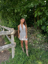 Fannie dress with flowers - White